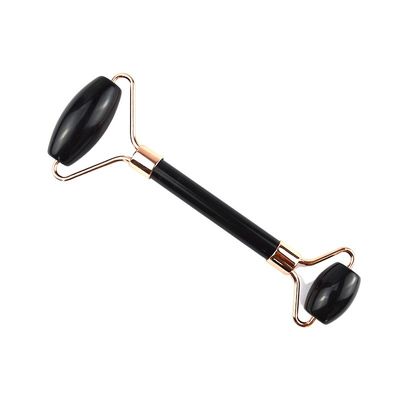 100% piedra preciosa natural negro obsidiana Facial Jade Guasha Roller Masajista Gua Sha Masaje Facial Herramientas de belleza Herramientas para el cuidado de la piel