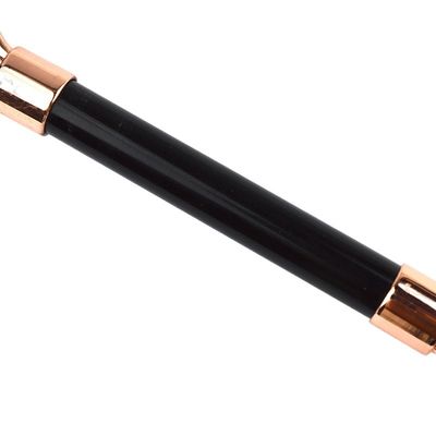 100% piedra preciosa natural negro obsidiana Facial Jade Guasha Roller Masajista Gua Sha Masaje Facial Herramientas de belleza Herramientas para el cuidado de la piel