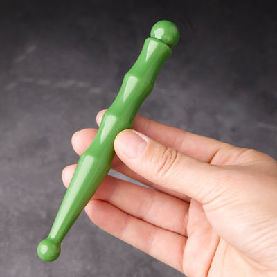 14.5cm Resina de doble cabeza Acupuntura para masaje facial y herramienta de estimulación linfática