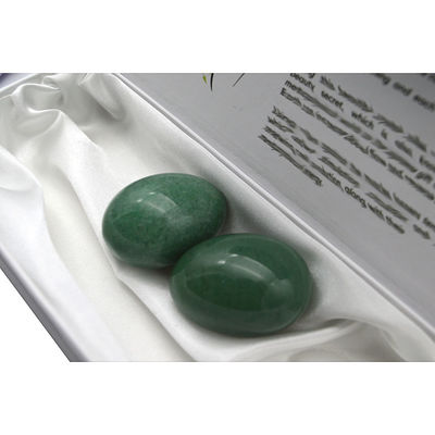 Artesanía de perforación de agujeros Nefrita huevos de jade para el ejercicio de Yoni Yoni Set de 3