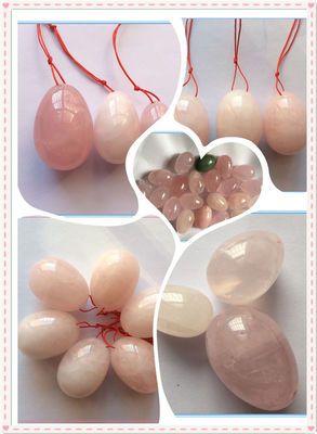 Mediano tamaño huevos de cuarzo rosa yoni 2024 producto de tendencia para la terapia de rehabilitación