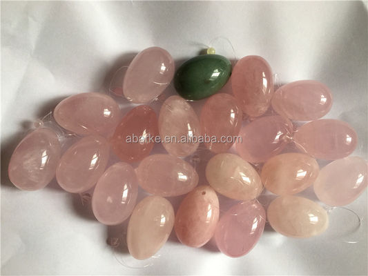 Mediano tamaño huevos de cuarzo rosa yoni 2024 producto de tendencia para la terapia de rehabilitación