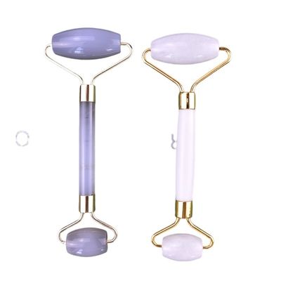 Agate natural Facial Jade Roller Gua Sha Masajista para la piel de la cara Herramientas de belleza Función antienvejecimiento Masaje muscular