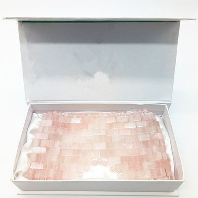 OEM acepta la máscara de ojos rosa rosa de cuarzo piedra preciosa natural de jade máscara de sueño para antienvejecimiento caliente o frío en 2024