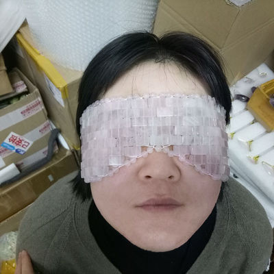 OEM acepta la máscara de ojos rosa rosa de cuarzo piedra preciosa natural de jade máscara de sueño para antienvejecimiento caliente o frío en 2024