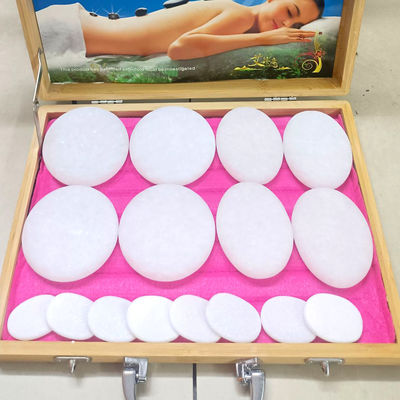 Función Musical 16pcs Jade Blanco Piedra Energética Estética Masaje Calentador Spa Aceite Esencial Caja de Masaje Para Cuidado Personal de la Salud