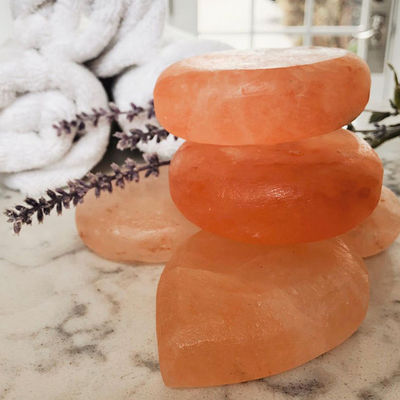 250g de jabón natural de sal de rosa del Himalaya para salón de belleza SPA Aceite esencial de mano masaje de raspado de piedra de compresión fría caliente