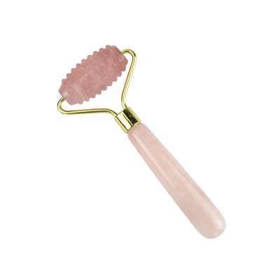 Herramienta de masaje facial 100% de cuarzo rosa natural Gua Sha Jade Roller para cuidado de la piel y herramientas de masaje