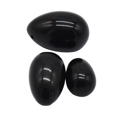 Escrito a mano 2024 Obsidiano Negro Yoni Huevos Kegel Herramienta de ejercicios para la salud y el bienestar de las mujeres