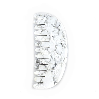 Alivia sin esfuerzo la tensión del cuero cabelludo con Natura White Turquoise Jade Hair Comb Gua Sha Tools