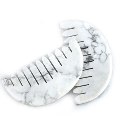 Alivia sin esfuerzo la tensión del cuero cabelludo con Natura White Turquoise Jade Hair Comb Gua Sha Tools
