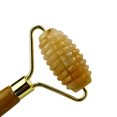 Equipo de masaje facial Jade amarillo natural Facial Guasha Roller para herramientas de masaje Herramientas de belleza