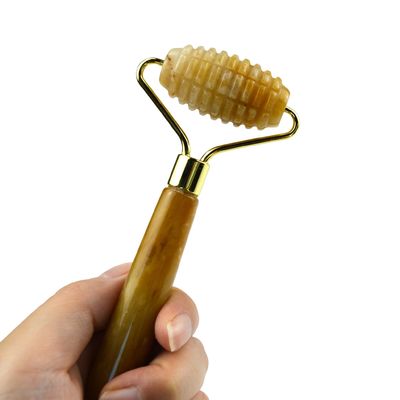 Equipo de masaje facial Jade amarillo natural Facial Guasha Roller para herramientas de masaje Herramientas de belleza