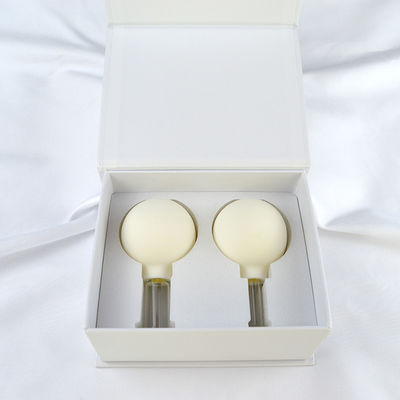 2pcs Guasha Facial de eliminación de arrugas Cuidado de la piel Spa Salón de belleza Copas de terapia 2024 de vidrio de silicona de vacío de succión de ventosas
