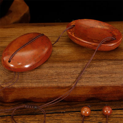 Máscara para los ojos de Piedra Bian Roja Natural para masaje de cuerpo completo Piedra de energía caliente y fría Comprima herramienta de alivio de la fatiga ocular