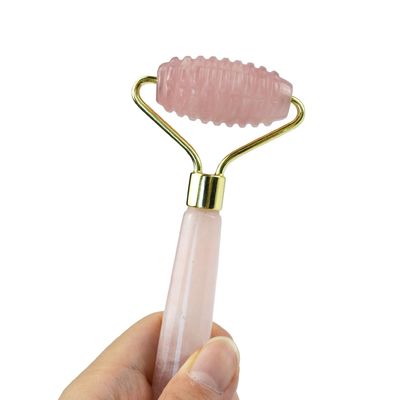 Masajeador facial Roller natural de jade de cuarzo rosa 100% cristal para masaje facial y de ojos Productos de belleza