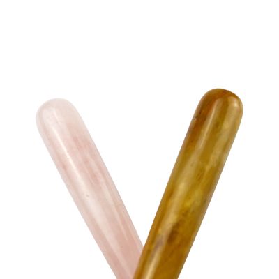 Masajeador facial Roller natural de jade de cuarzo rosa 100% cristal para masaje facial y de ojos Productos de belleza
