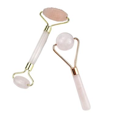 Masaje muscular Masaje facial 2024 Rosa natural de cuarzo Jade Roller Gua Sha Herramientas con logotipo personalizado
