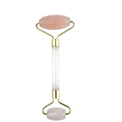 Masaje muscular Masaje facial 2024 Rosa natural de cuarzo Jade Roller Gua Sha Herramientas con logotipo personalizado