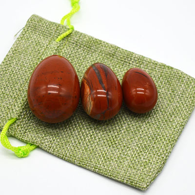 Huevos de jaspe rojo piedras naturales piedras curativas artesanía ejercicios de Kegel para mujeres huevos de cristal yoni conjunto característica regional