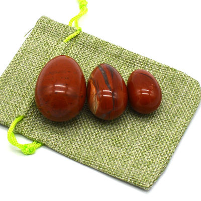 Huevos de jaspe rojo piedras naturales piedras curativas artesanía ejercicios de Kegel para mujeres huevos de cristal yoni conjunto característica regional