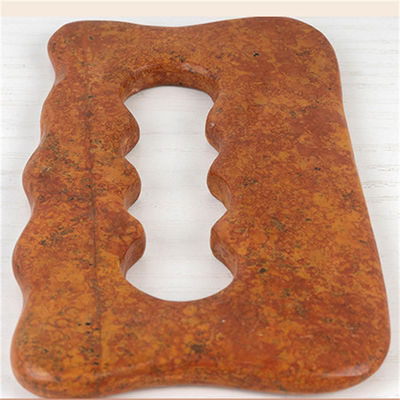 Tabla de raspado de piedra natural de Bian Rojo Masaje de cuerpo completo Herramienta Gua Sha para relajación muscular manual del cuerpo y alivio del estrés