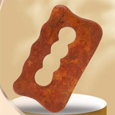 Tabla de raspado de piedra natural de Bian Rojo Masaje de cuerpo completo Herramienta Gua Sha para relajación muscular manual del cuerpo y alivio del estrés
