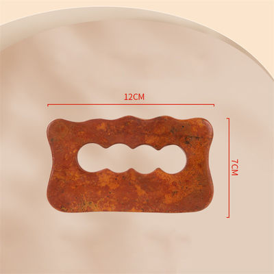 Tabla de raspado de piedra natural de Bian Rojo Masaje de cuerpo completo Herramienta Gua Sha para relajación muscular manual del cuerpo y alivio del estrés