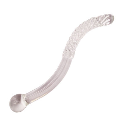 Técnica tallada 250mm Vidrio de cristal Dildo Varita de masaje para mujeres Yoni Varita de varita Estilo Feng Shui Logotipo personalizado