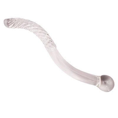 Técnica tallada 250mm Vidrio de cristal Dildo Varita de masaje para mujeres Yoni Varita de varita Estilo Feng Shui Logotipo personalizado