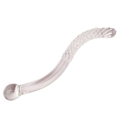 Técnica tallada 250mm Vidrio de cristal Dildo Varita de masaje para mujeres Yoni Varita de varita Estilo Feng Shui Logotipo personalizado