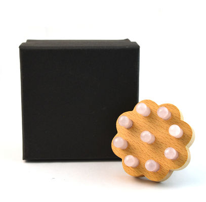 Rosa Cuarzo Corazón Masaje Peinado Cuidado del cabello Cabeza Jade Masajeador Cepillo de cabello Equipo de masaje corporal para masaje relajante de la cabeza