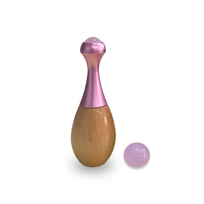 Rodillo de masaje de manilla de madera de jade Facial Gua Sha bastón de masaje y herramientas de cuidado ocular para promover la absorción de la crema para ojos