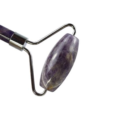 100% de verdadero anti-envejecimiento natural Guasha masaje personalizado Ametista Derma cara de piedra bola Gua Sha masajeador de rodillos con logotipo