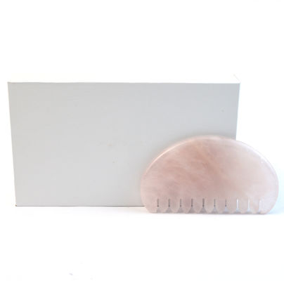 Masajeador facial natural rosa cuarzo Jade Peinado para el cabello Gua Sha Herramientas Jade Masajeador para el cuero cabelludo Para masaje de la cabeza Terapia aliviar la tensión del cuero cabelludo