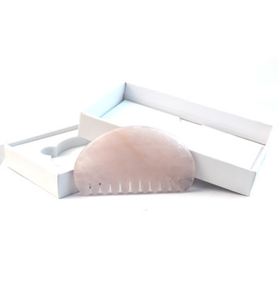 Masajeador facial natural rosa cuarzo Jade Peinado para el cabello Gua Sha Herramientas Jade Masajeador para el cuero cabelludo Para masaje de la cabeza Terapia aliviar la tensión del cuero cabelludo