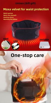 Fisioterapia infrarroja ajustable de compresión caliente masaje lumbar cinturón de apoyo para aliviar el dolor y el apoyo en el negro