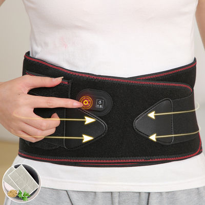 Fisioterapia infrarroja ajustable de compresión caliente masaje lumbar cinturón de apoyo para aliviar el dolor y el apoyo en el negro