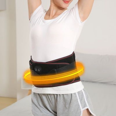Fisioterapia infrarroja ajustable de compresión caliente masaje lumbar cinturón de apoyo para aliviar el dolor y el apoyo en el negro