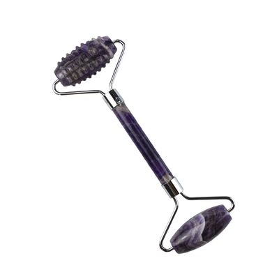 El producto de tendencia del masaje muscular 2024 Natural Amethyst Facial Roller Guasha 100% Masajista de Jade Natural Para Masajes Faciales Productos de Belleza
