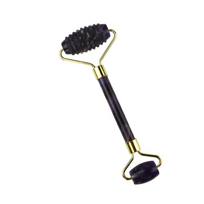 Equipo de masaje facial 2024 Amethyst Facial Jade Roller 100% Massager de cristal natural para la piel Ojo Cuello Herramientas de belleza