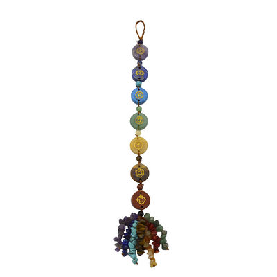 7 piedras del chakra sanadoras cristal de palma de bolsillo Reiki colgante de equilibrio para el equilibrio y la armonía