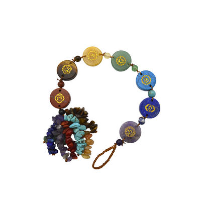 7 piedras del chakra sanadoras cristal de palma de bolsillo Reiki colgante de equilibrio para el equilibrio y la armonía