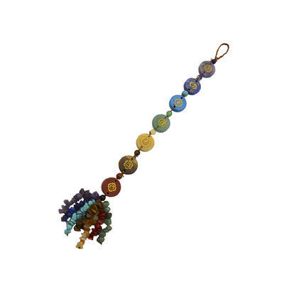 7 piedras del chakra sanadoras cristal de palma de bolsillo Reiki colgante de equilibrio para el equilibrio y la armonía