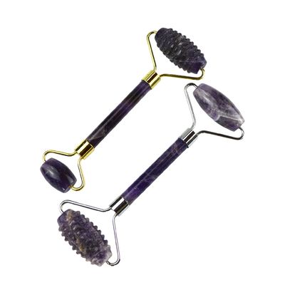 Equipo de masaje facial 2024 Amethyst Facial Jade Roller 100% Massager de cristal natural para la piel Ojo Cuello Herramientas de belleza