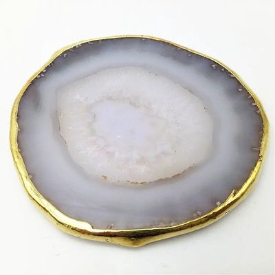 Características regionales Agate Coaster Grey Slices Polished Crystal Natural Gemstone Flower Pot Grabado Arte popular Esculpido