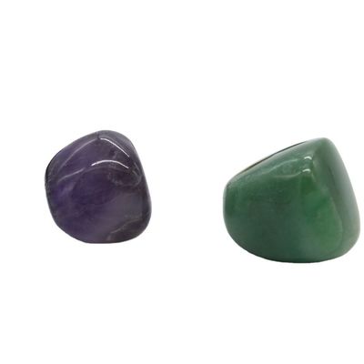 Gravado Tipo de tallaje Mezcla de gemas piedras preciosas naturales para la curación púrpura Reiki Cristal Joyería y decoración del hogar