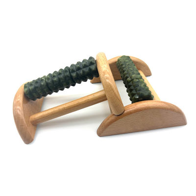 Masajeador de pies de Jade de madera de haya personalizable 14 * 12.8 * 5.2cm Xiuyan Jade Roller de masaje herramienta de masaje de suela portátil