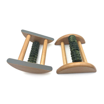 Masajeador de pies de Jade de madera de haya personalizable 14 * 12.8 * 5.2cm Xiuyan Jade Roller de masaje herramienta de masaje de suela portátil