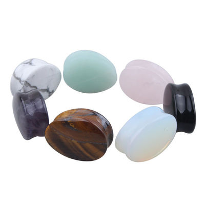 Piedra Auricular Expansión de oreja Pug Piercing Body Joyería Cristal natural de jade Piedra popular OEM ODM Agate Plug Tunnel Joyería